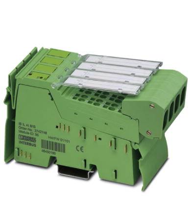 Grüne elektronische Komponente in rechteckiger Form mit transparentem Deckel, verwendet für industrielle Steuerungsanwendungen.