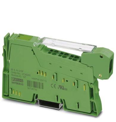 Kompakte grüne elektronische Komponente mit mehreren Steckverbindungen und CE-Kennzeichnung, wird in elektrischen Schaltkreisen verwendet.