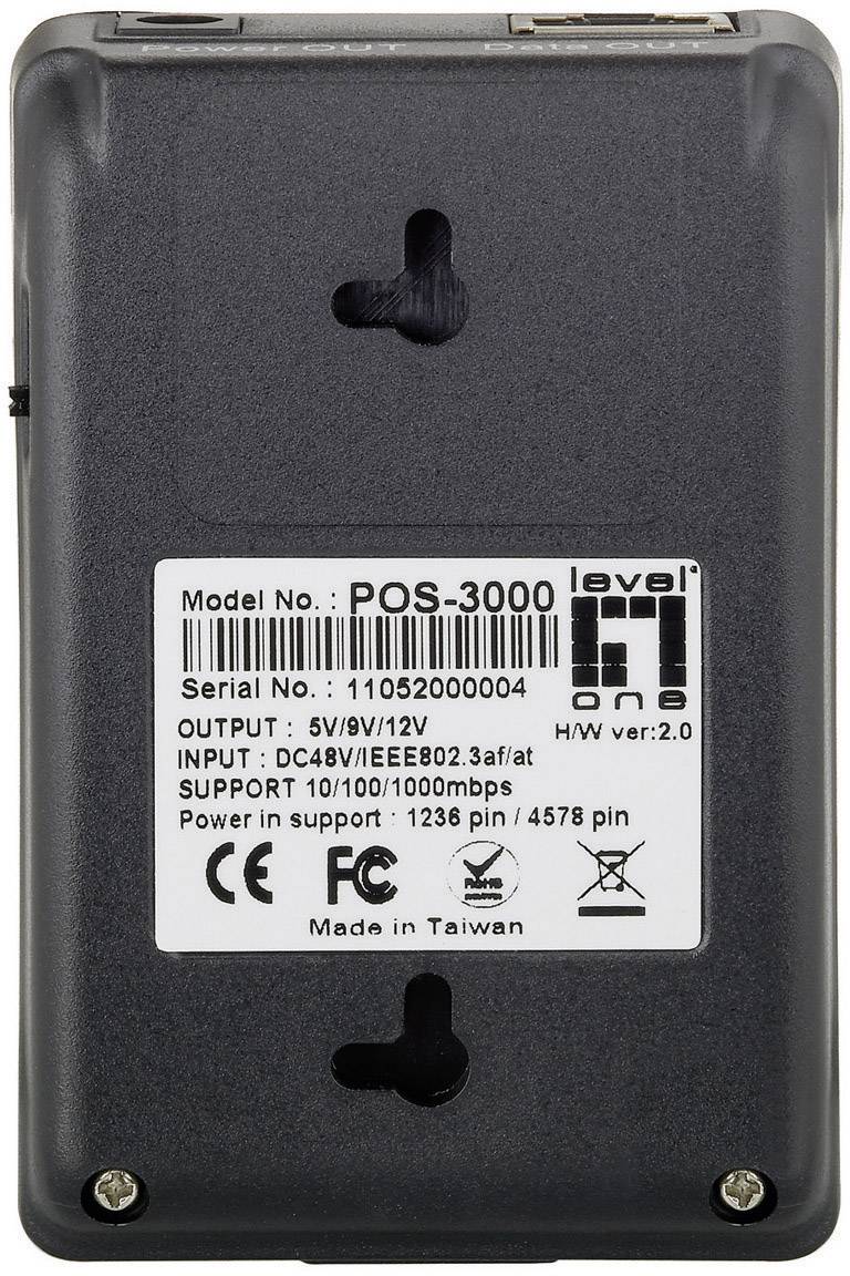 LevelOne POS-3000 PoE Splitter 1 GBit/s IEEE 802.3at (25.5 W)