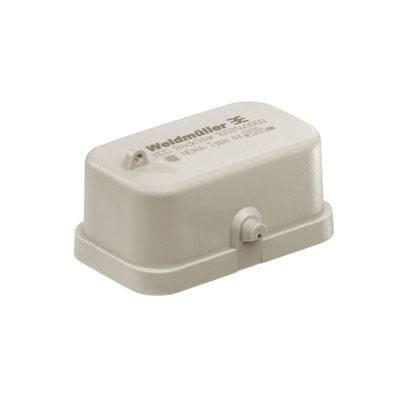 Weiße Schutzkappe von Weidmüller, Modell HDC 10A, für Industriesteckverbinder.