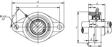 HTB UCFL 202 Flanschlager Grauguss Bohrungs-Ø 15mm Lochabstand 90mm