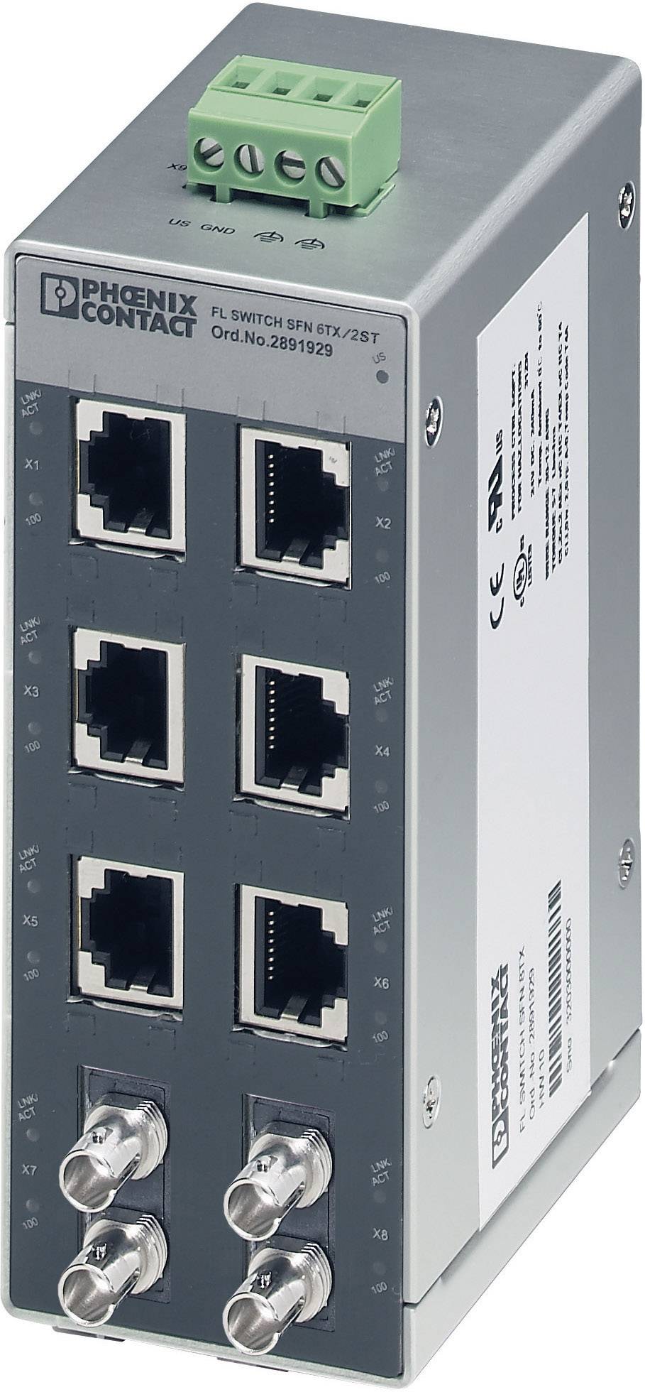 Phoenix Contact 2891411 FL SWITCH SFN 6TX/2FX ST Industrial Ethernet Switch