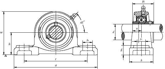 HTB UCP 208 Stehlager Grauguss Bohrungs-Ø 40mm Lochabstand 136mm