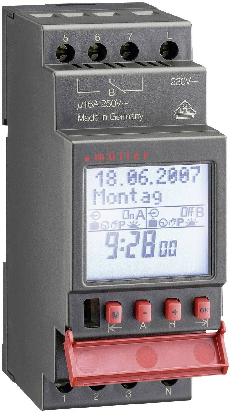 Müller SC 28.12 pro Hutschienen-Zeitschaltuhr digital 230 V/AC 4000 W