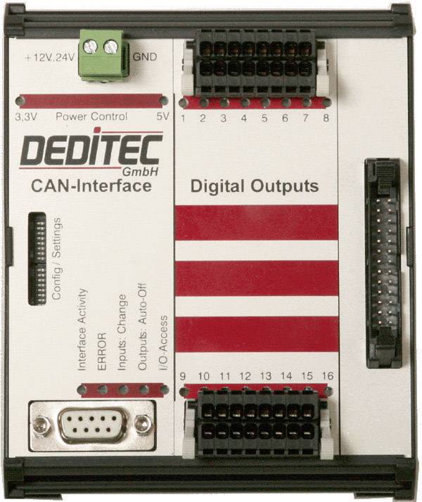 Deditec RO-FL-CPU-CAN-R16 RO-FL-CPU-CAN-R16 Ausgangsmodul CANopen Anzahl Relais-Ausgänge: 16