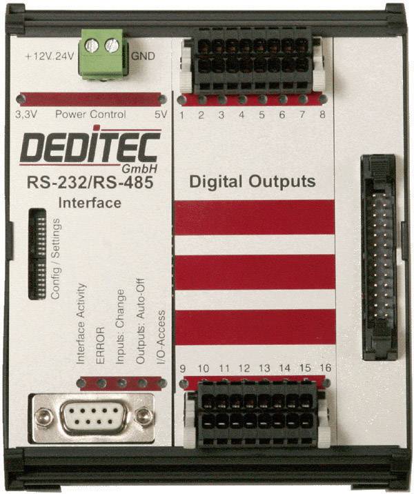 Deditec RO-FL-CPU-SER-R16 RO-FL-CPU-SER-R16 Ausgangsmodul RS-232, RS-485 Anzahl Relais-Ausgänge: 16