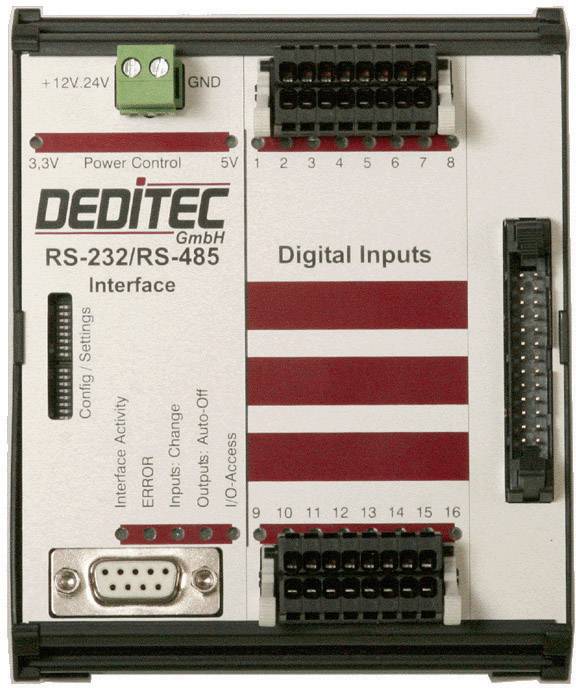 Deditec RO-FL-CPU-SER-O16 RO-FL-CPU-SER-O16 Eingangsmodul RS-232, RS-485 Anzahl digitale Eingänge: 16