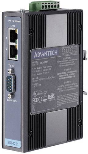 Advantech EKI-1221-CE Schnittstellen-Wandler Modbus Gateway Anzahl Ausgänge: 1 x 12 V/DC, 24 V/DC