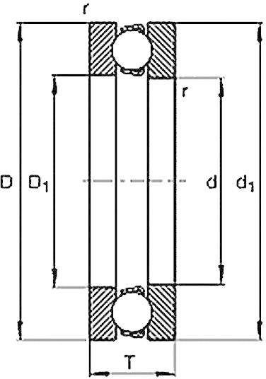 UBC Bearing 51108 Rillenkugellager axial Außen-Durchmesser: 60mm Drehzahl (max.): 3800 U/min