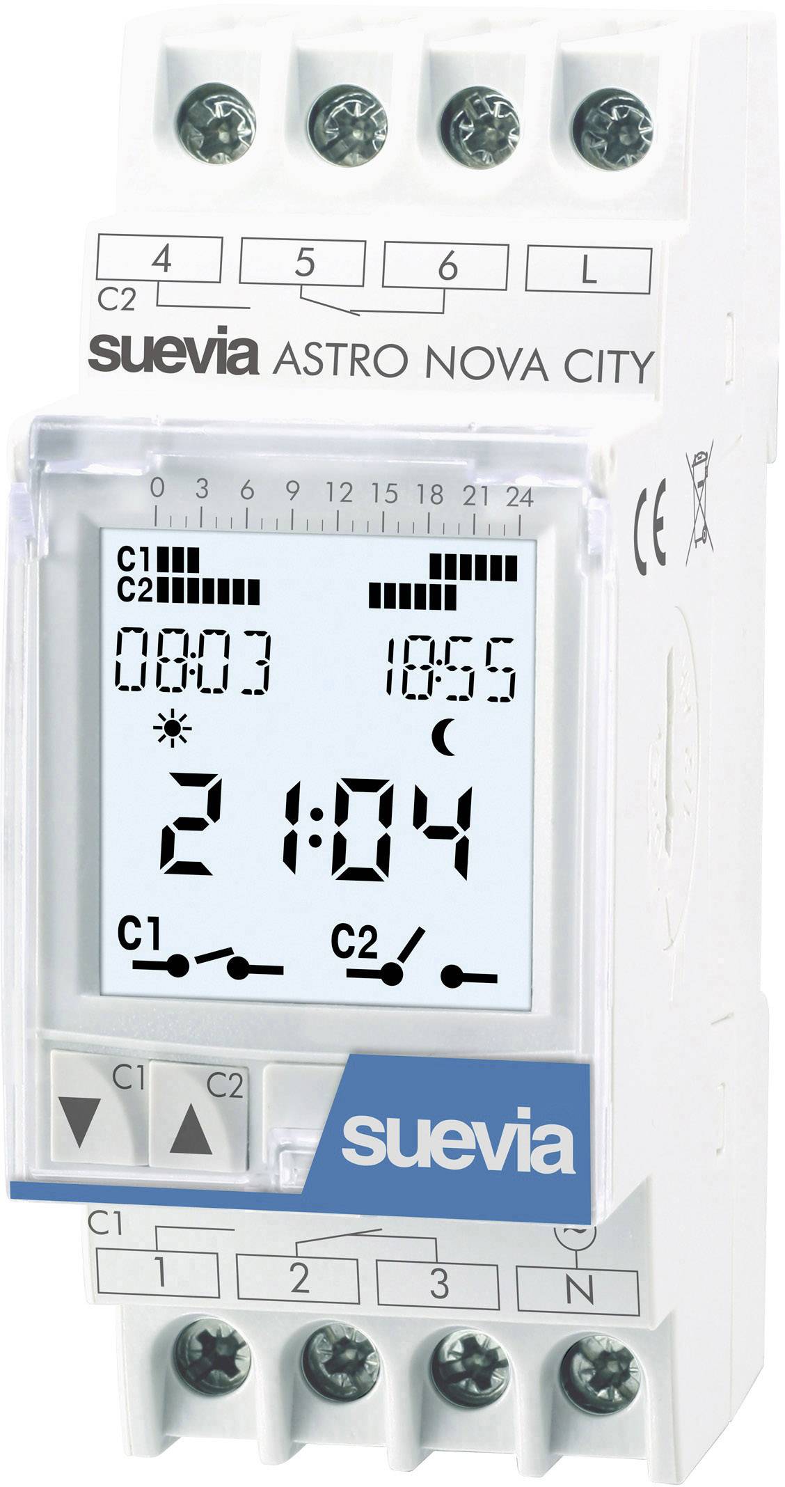 Suevia ASTRO NOVA CITY Hutschienen-Zeitschaltuhr digital 230 V/AC 4000 W