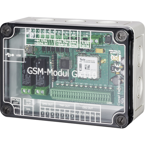 GX110 GSM Modul 5 V/DC, 24 V/DC Funktion: Alarmieren, Messen, Schalten