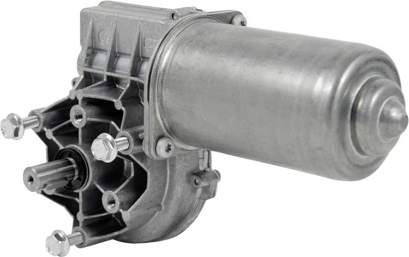Elektrischer Getriebemotor mit Metallgehäuse und mehreren Schrauben sichtbar, verwendet in Automobilanwendungen für feinmechanische Bewegungen.