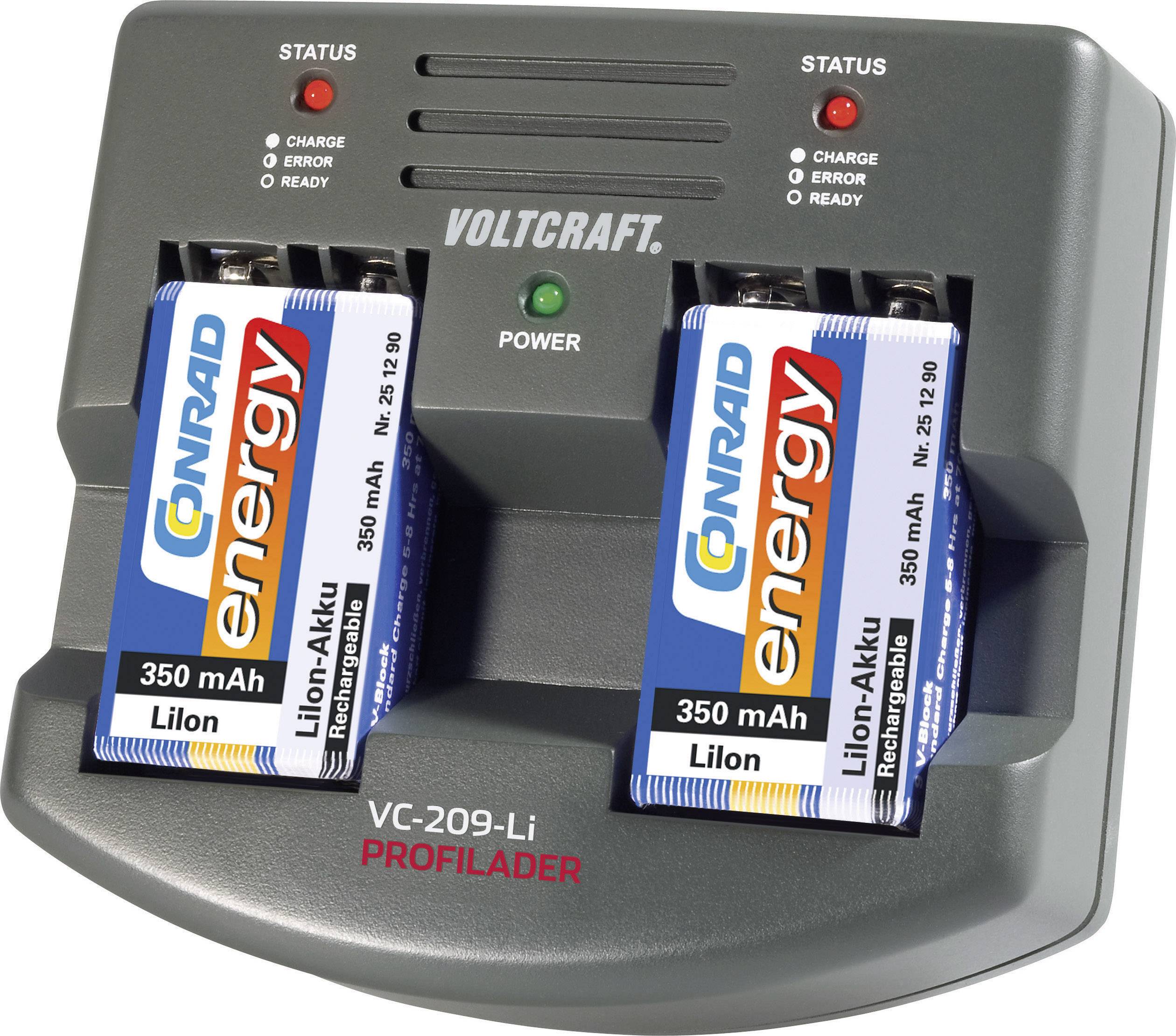 VOLTCRAFT VC209-Li 9V-Block-Ladegerät LiIon 9V Block