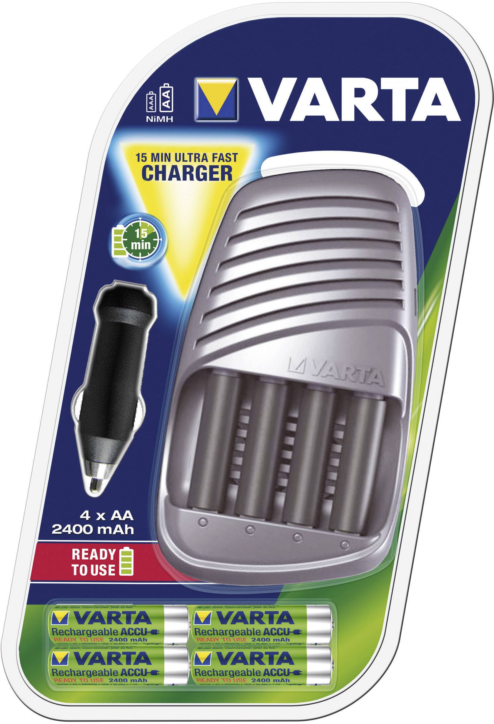 Varta Ultra Fast Charger Rundzellen-Ladegerät NiMH Micro (AAA), Mignon (AA)