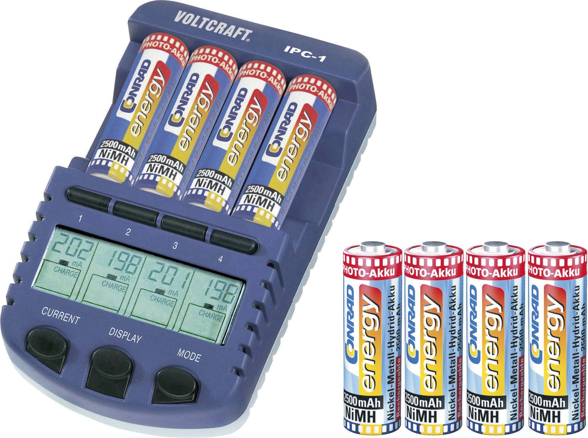 VOLTCRAFT IPC-1 Rundzellen-Ladegerät NiCd, NiMH Micro (AAA), Mignon (AA)