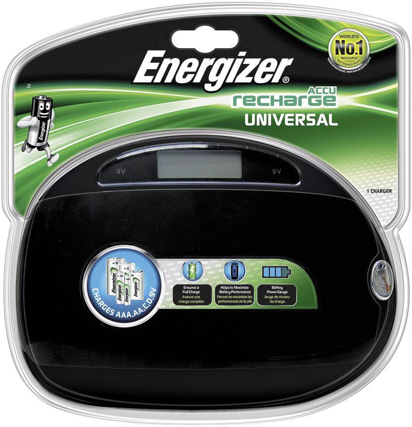Energizer Universal Charger Rundzellen-Ladegerät NiMH Micro (AAA), Mignon (AA), Baby (C), Mono (D), 9 V Block