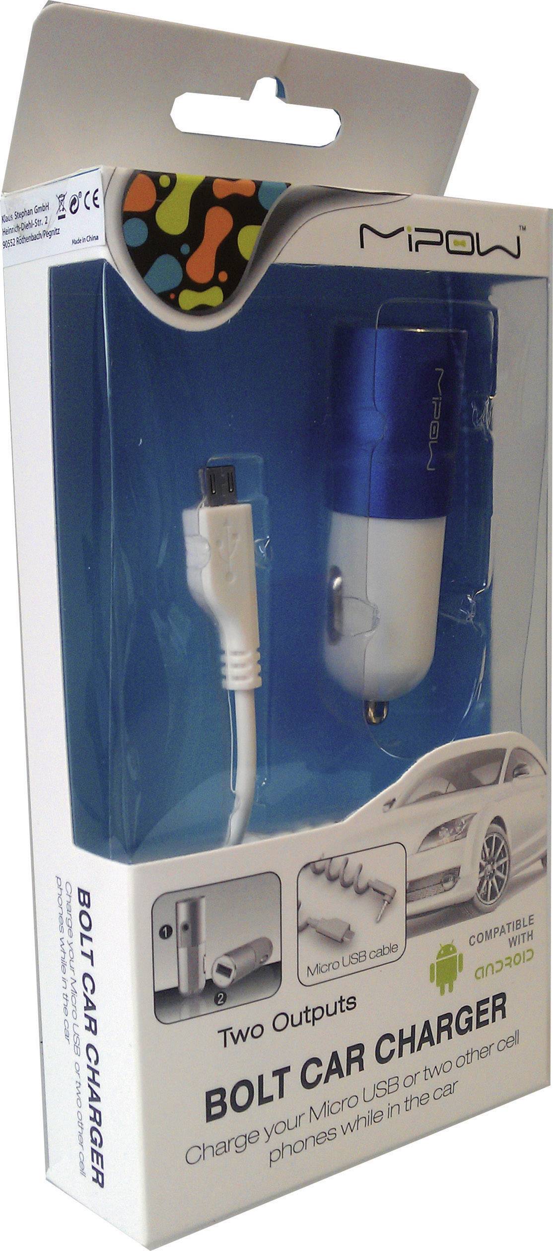 MIPOW CAR-CHARGER USB 12/24 V, BLAU