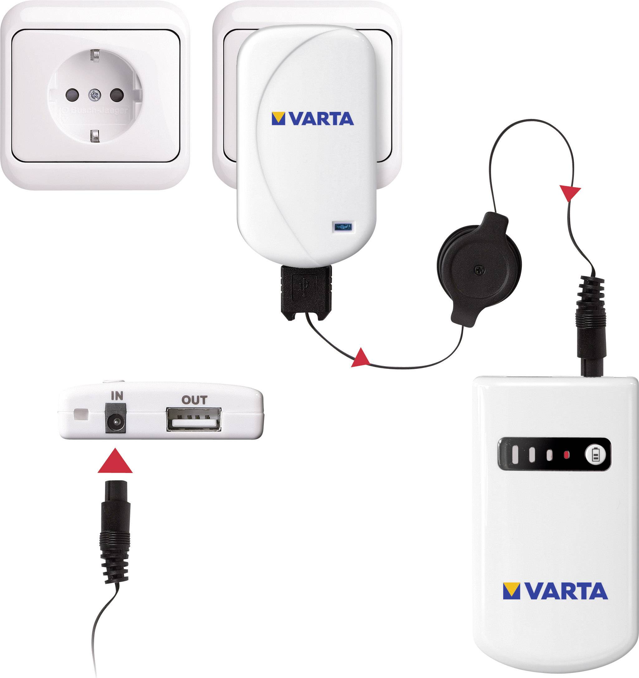 Varta V-Man Power-Pack mit USB-Lader Powerbank 1800 mAh Li-Ion Schwarz