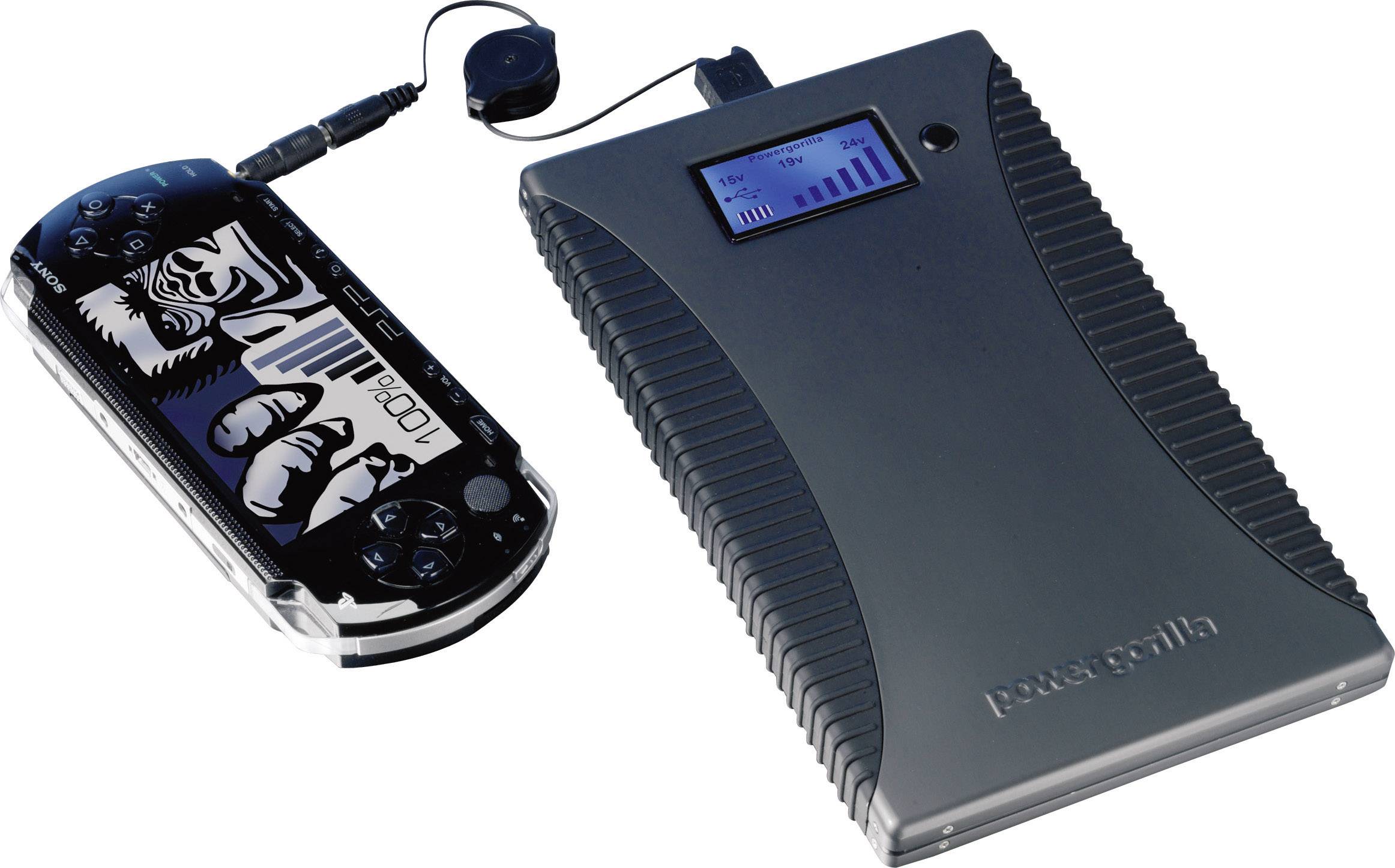 Power Traveller Powergorilla Powerbank 24000 mAh Quick Charge 3.0 LiPo USB-A Schwarz Outdoor, Statusanzeige