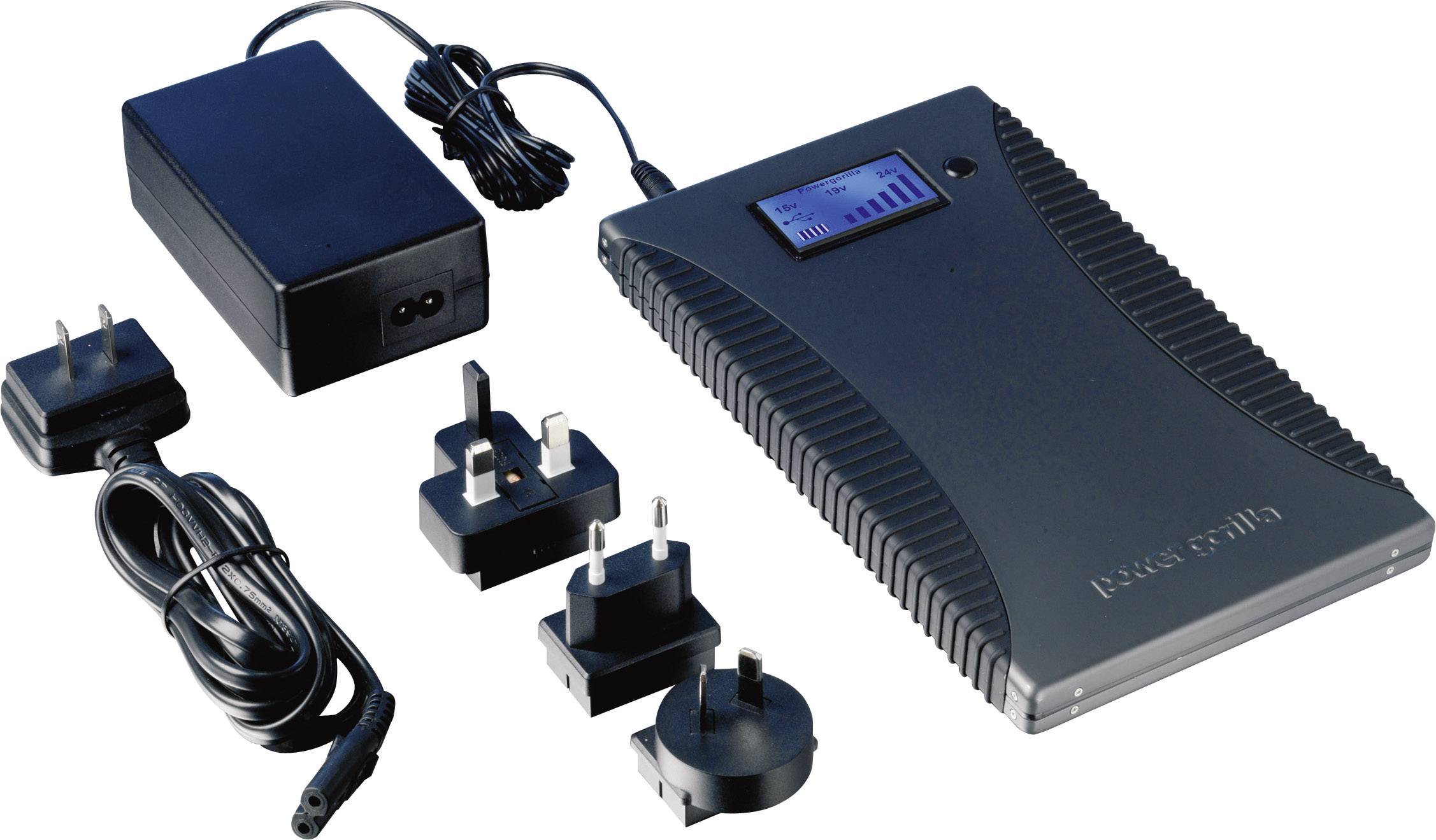 Power Traveller Powergorilla Powerbank 24000 mAh Quick Charge 3.0 LiPo USB-A Schwarz Outdoor, Statusanzeige