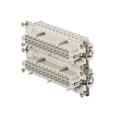 Telekom-Verteilerblock mit Schraubanschlüssen, beige. Zweireihig, mit nummerierten Anschlüssen für Kabelorganisation.