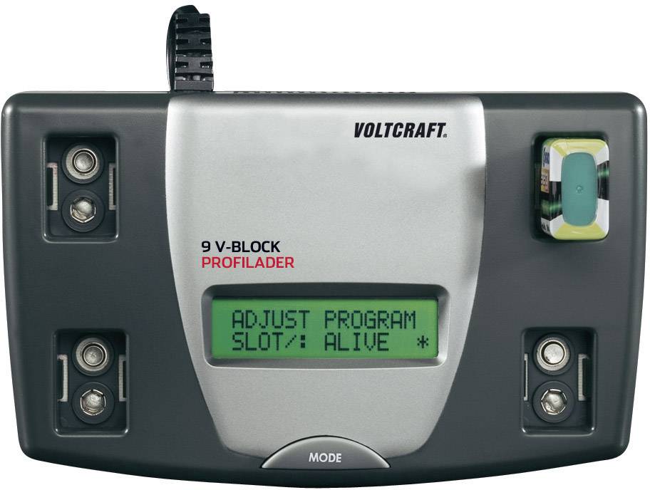 VOLTCRAFT 9V profilader Rundzellen-Ladegerät NiCd, NiMH 9 V Block