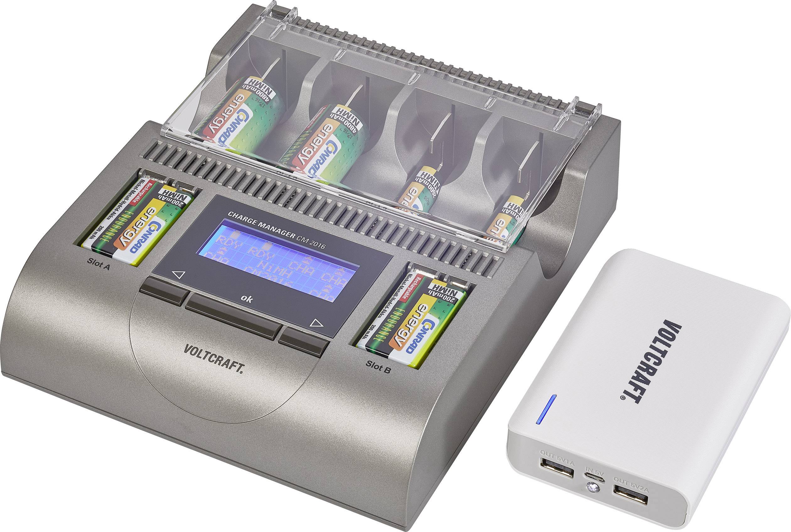 VOLTCRAFT Charge Manager 2016 EU-East Rundzellen-Ladegerät NiCd, NiMH, NiZn Micro (AAA), Mignon (AA), Baby (C), Mono (D), 9V Block