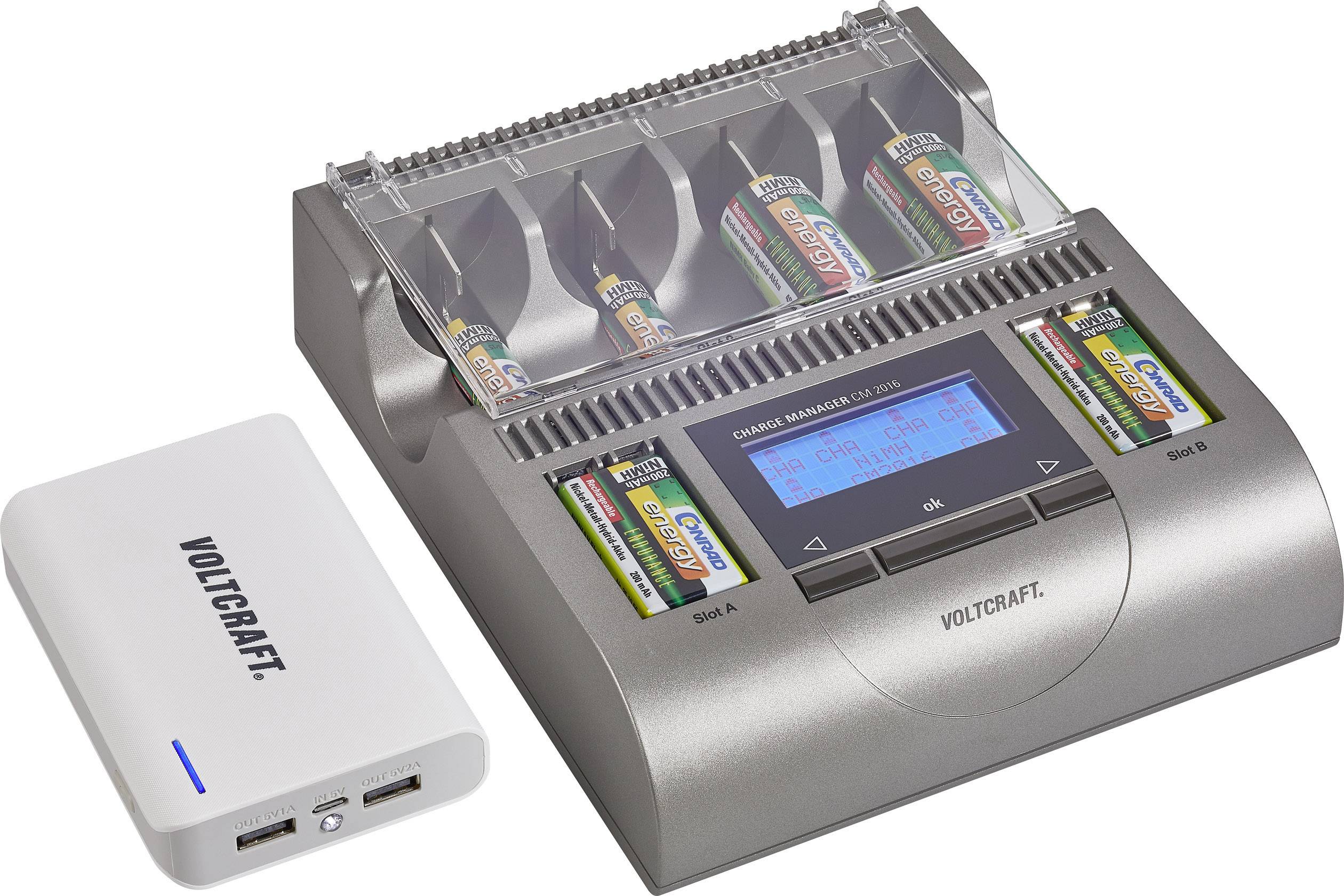VOLTCRAFT Charge Manager 2016 EU-East Rundzellen-Ladegerät NiCd, NiMH, NiZn Micro (AAA), Mignon (AA), Baby (C), Mono (D), 9V Block