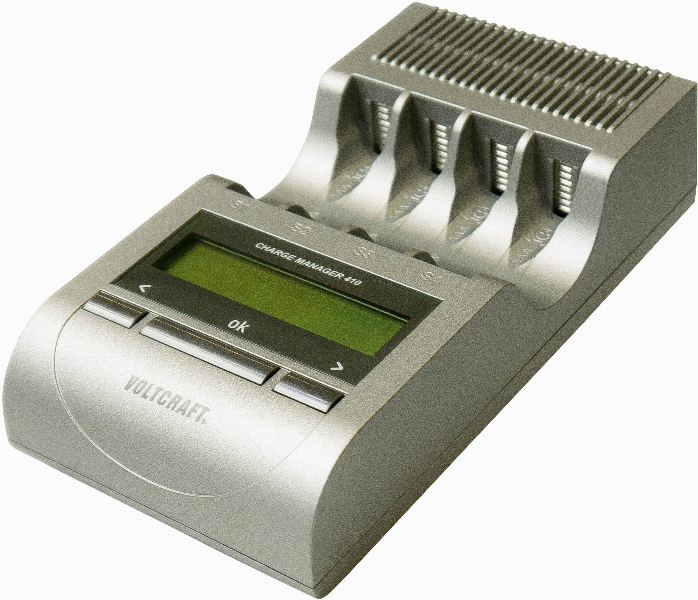 VOLTCRAFT Charge Manager CM410 Rundzellen-Ladegerät NiCd, NiMH, NiZn Micro (AAA), Mignon (AA)