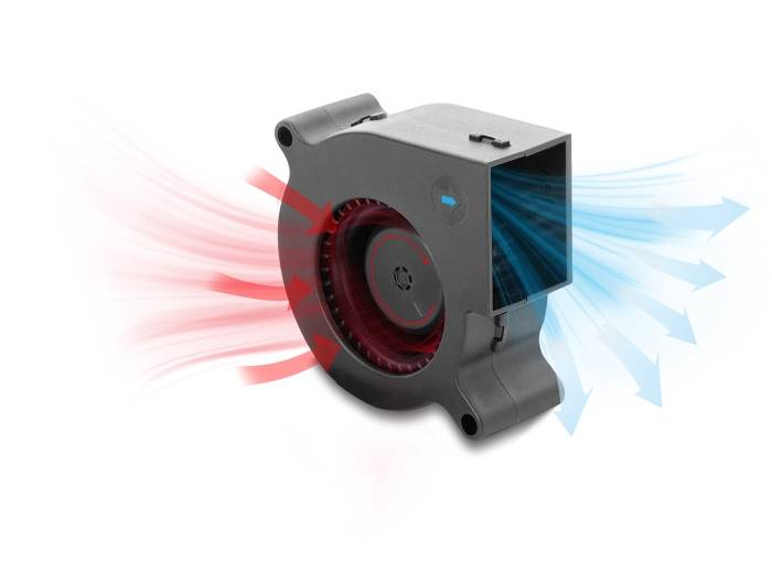 DeLOCK Radiallüfter / Lüftergebläse 12 V DC 60 x 60 x 25 mm mit 3-Pin Lüfteranschluss, schwarz, Kühlgebläse, 10,8 m³/h,