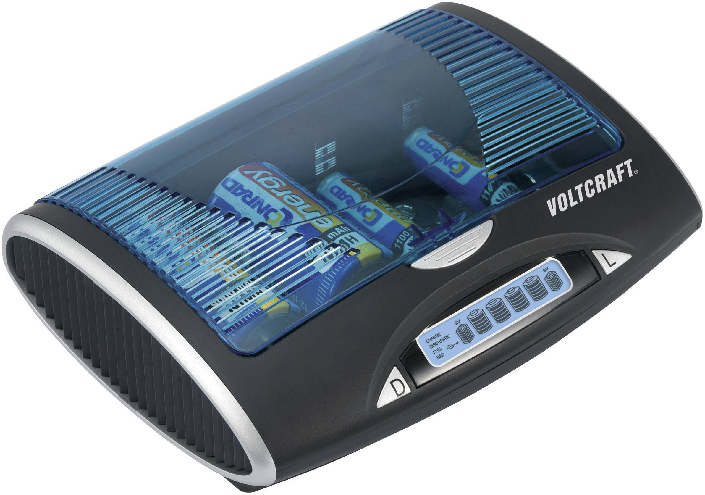 VOLTCRAFT P-600 Rundzellen-Ladegerät NiMH Micro (AAA), Mignon (AA), Baby (C), Mono (D), 9 V Block