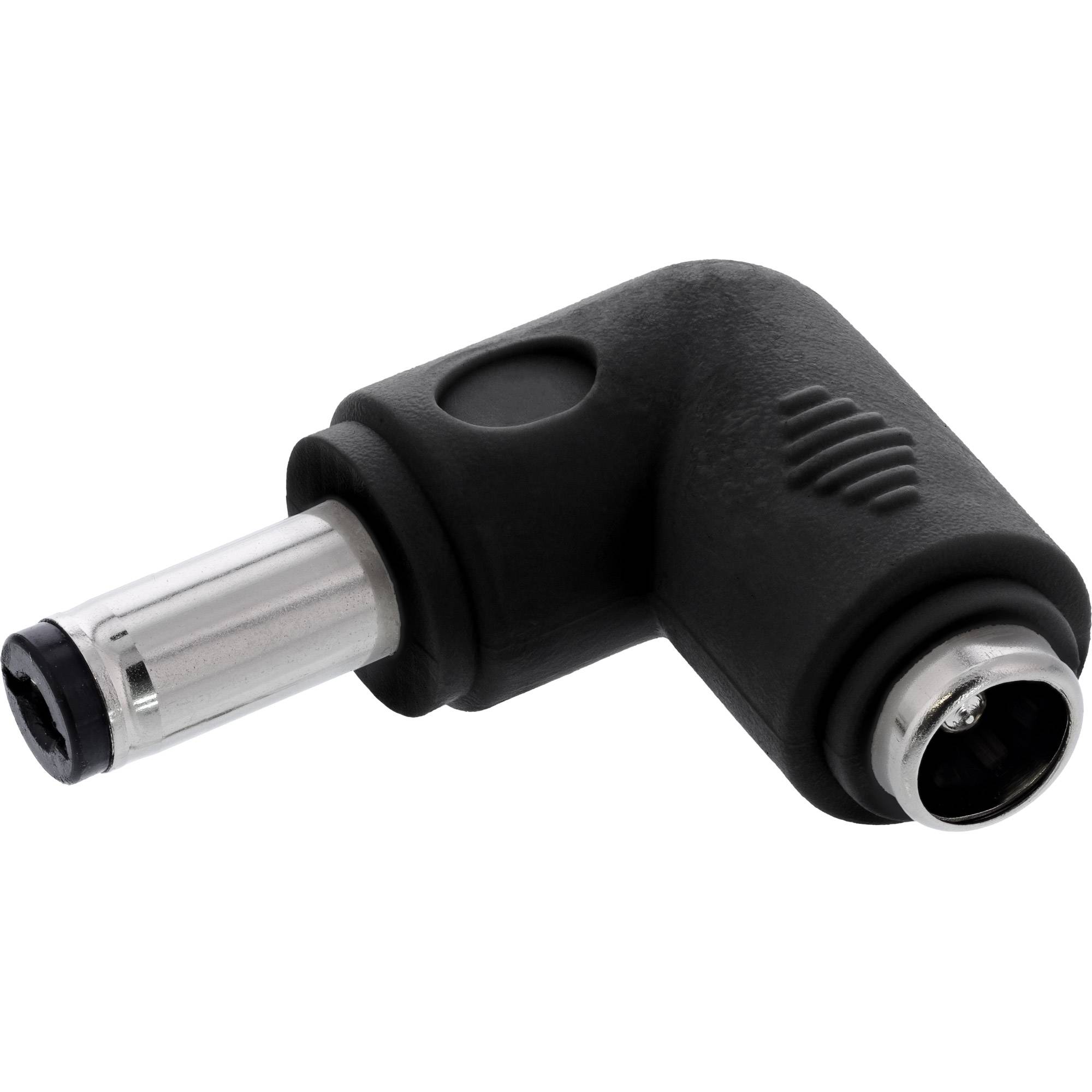 InLine® DC Adapter, 5,5 x 2,5mm DC Hohlstecker Stecker/Buchse gewinkelt schwarz