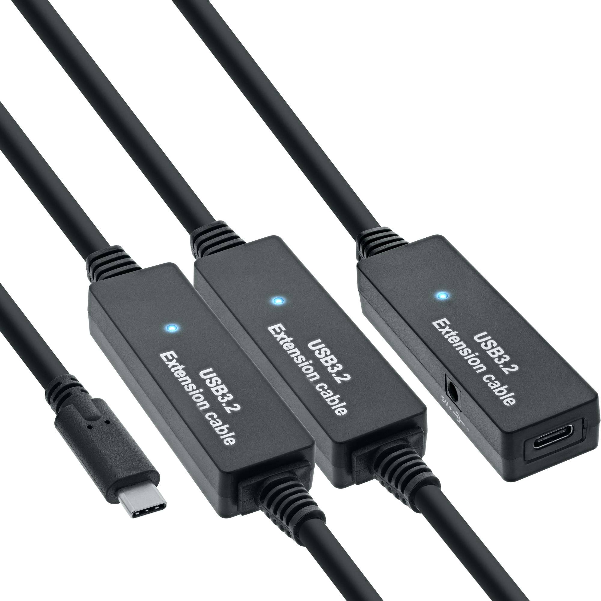 INLINE - USB 3.2 Gen.1 Aktiv-Verlängerung - USB-C Stecker an USB-C Buchse - 15m