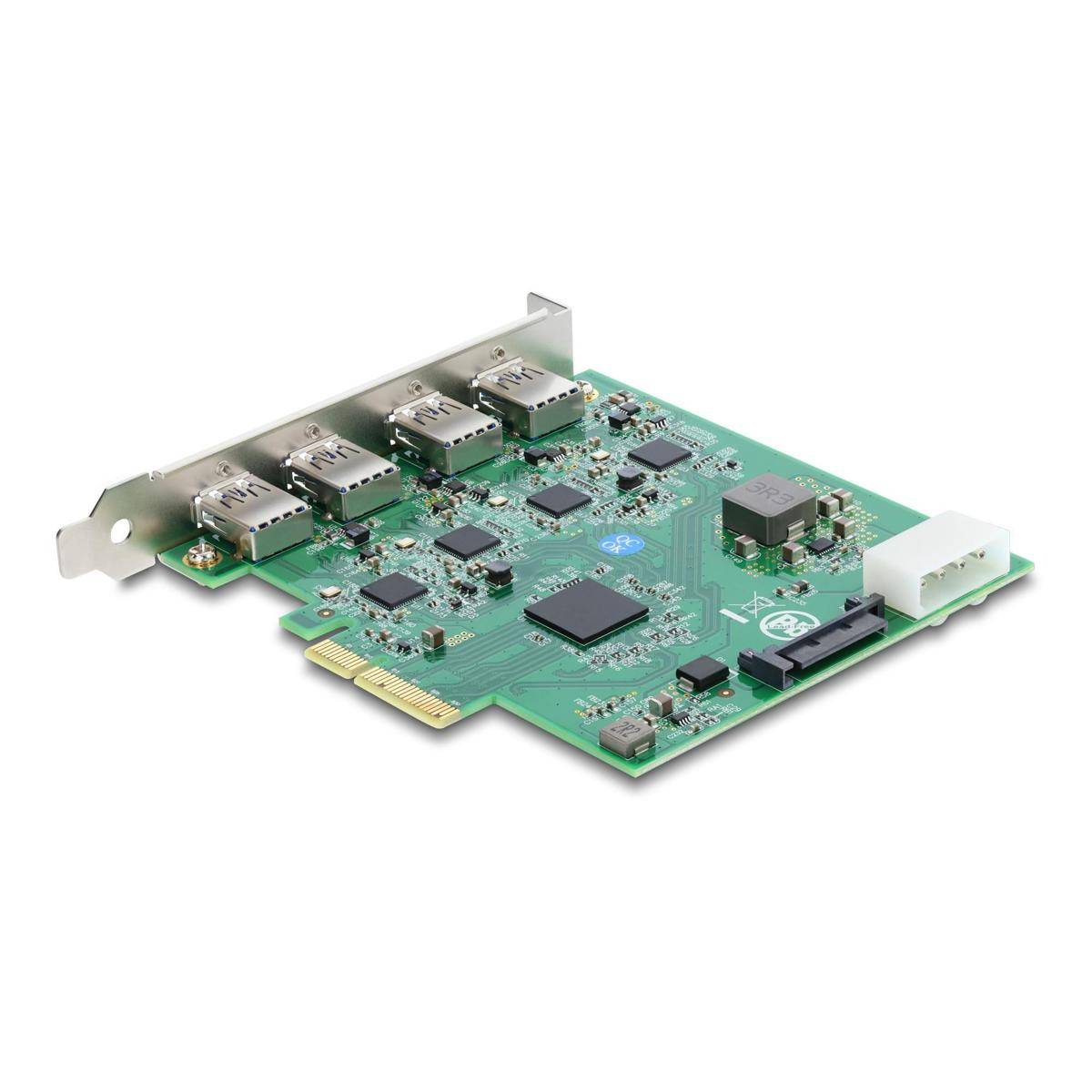 Delock PCI Express x4 Karte zu 4 x USB Typ-A Quad Channel Controller PCI-Express