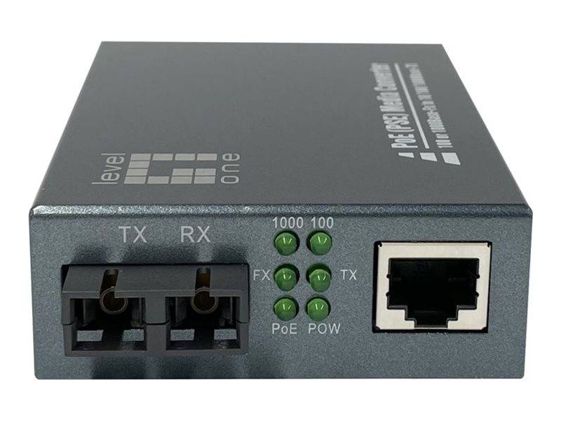 LevelOne Konverter GVT-2013 10/100/1000T>RJ45 to - Converter - 0,1 Gbps - LWL -