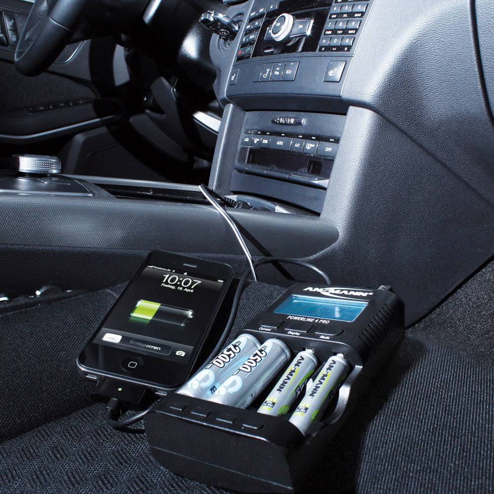 Ansmann Powerline 4 Pro Rundzellen-Ladegerät NiCd, NiMH Micro (AAA), Mignon (AA)