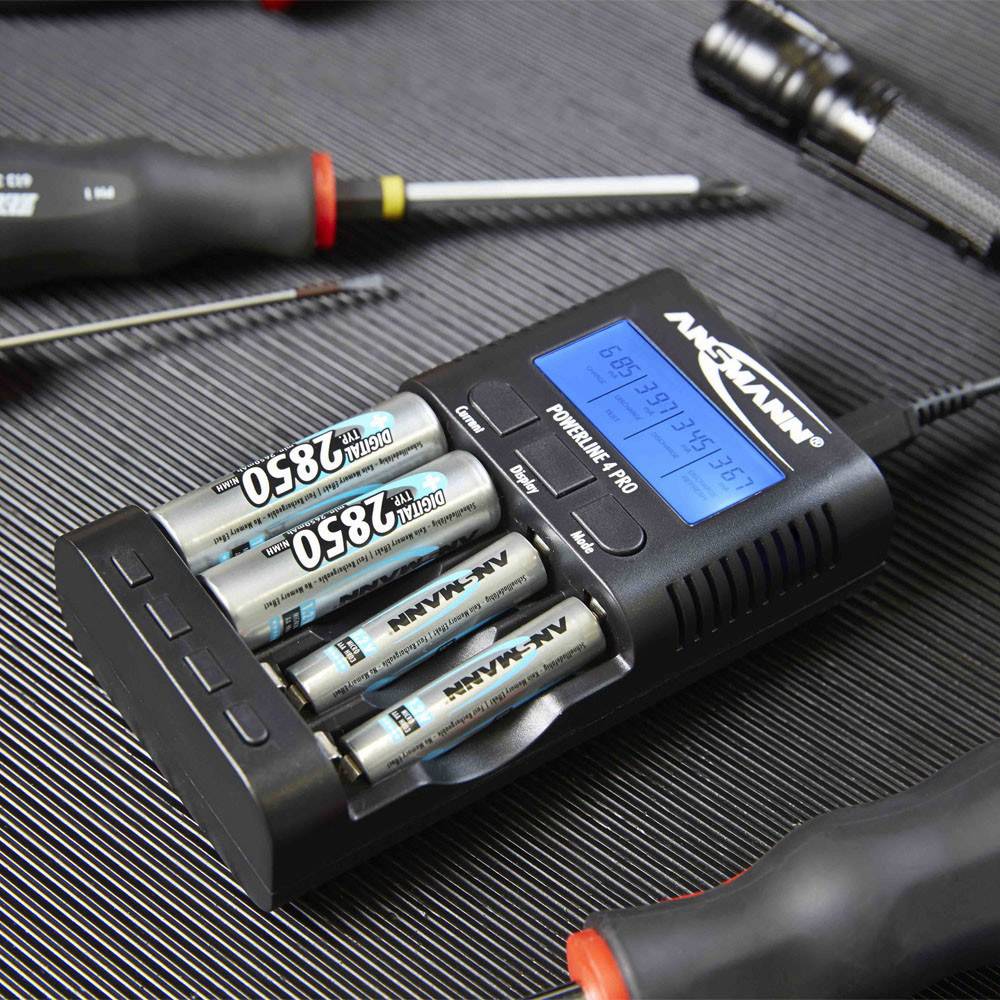 Ansmann Powerline 4 Pro Rundzellen-Ladegerät NiCd, NiMH Micro (AAA), Mignon (AA)