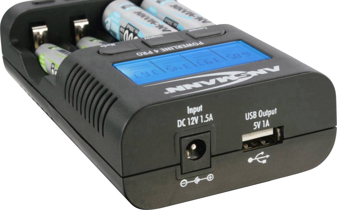 Ansmann Powerline 4 Pro Rundzellen-Ladegerät NiCd, NiMH Micro (AAA), Mignon (AA)