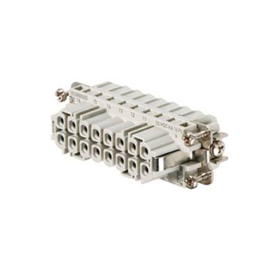 Ein elektrischer Steckklemmenblock mit mehreren Anschlüssen und Schrauben zur Befestigung, geeignet zum Verbinden von Kabeln.