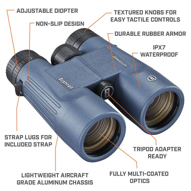 Bushnell 150142R Fernglas BAK-4 Roof Schwarz, Blau