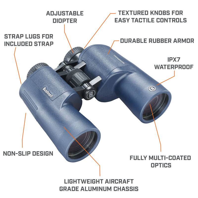 Bushnell 157050R Fernglas BaK-4 Porro Schwarz, Blau