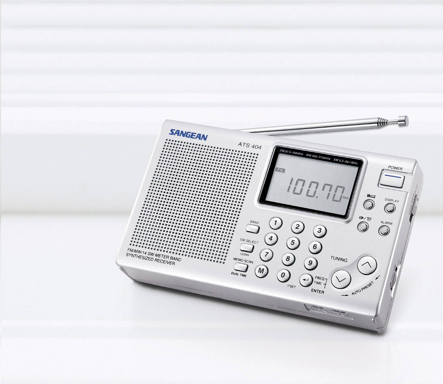 Sangean PAKKET 404 Kofferradio UKW, MW, KW Silber