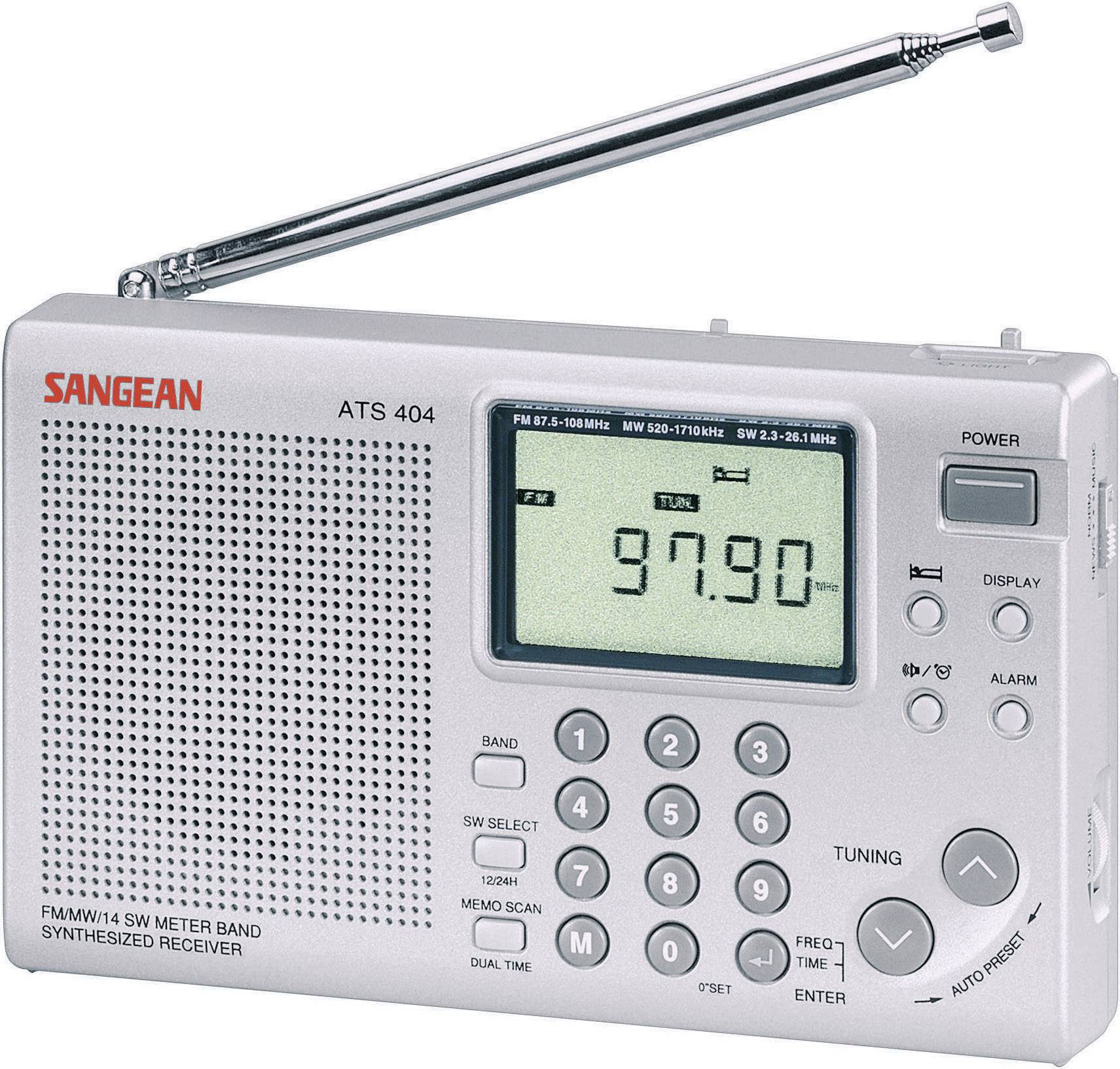 Sangean PAKKET 404 Kofferradio UKW, MW, KW Silber