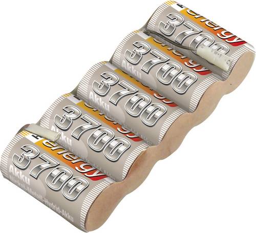 Modellbau-Empfängerakku (NiMh) 6 V 3700 mAh Side-by-Side Mit Lötfahne