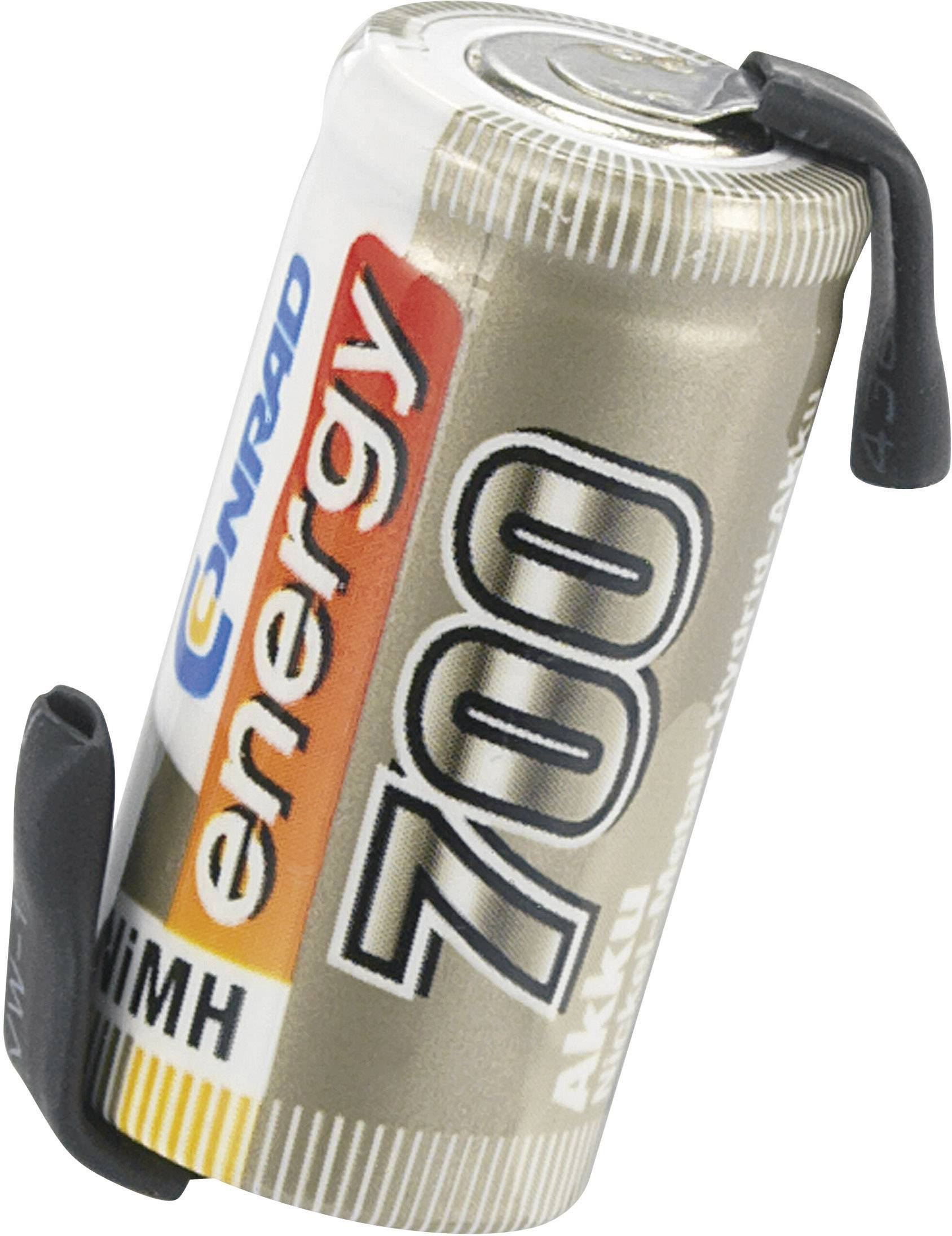 Modellbau-Akku-Einzelzelle NiMH 2/3 AA 1.2V 700 mAh mit Lötfahne