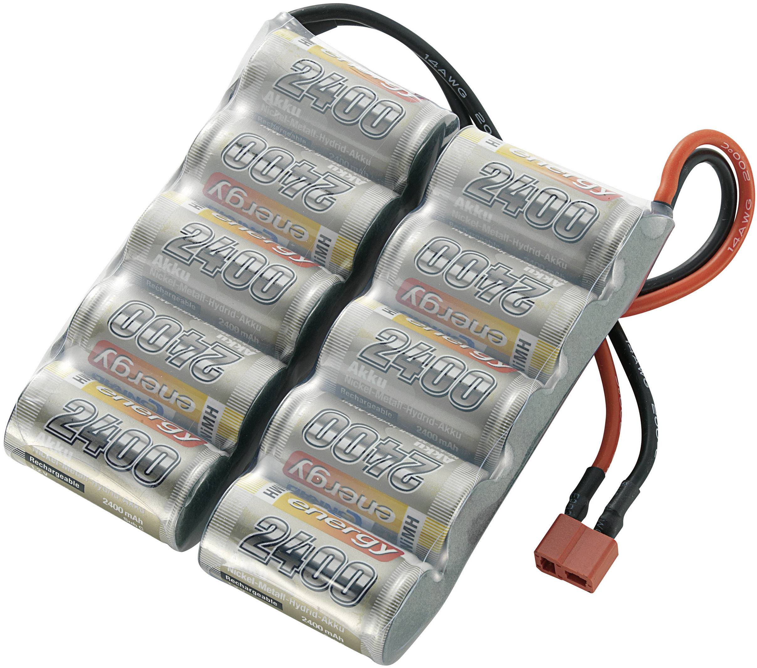 Modellbau-Akkupack (NiMh) 12V 2400 mAh Zellen-Zahl: 10 Side-by-Side T-Buchse
