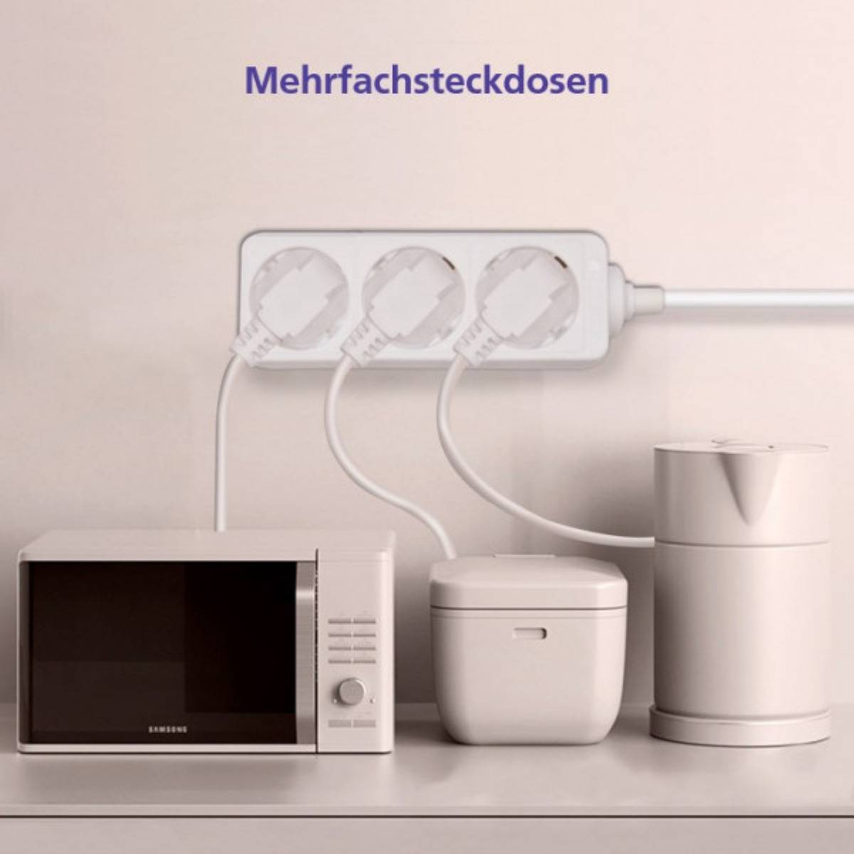 Helos CLASSIC - Steckdosenleiste - Wechselstrom 230 V - 4000 Watt - Ausgangsanschlüsse: 3 - 5 m Schnur