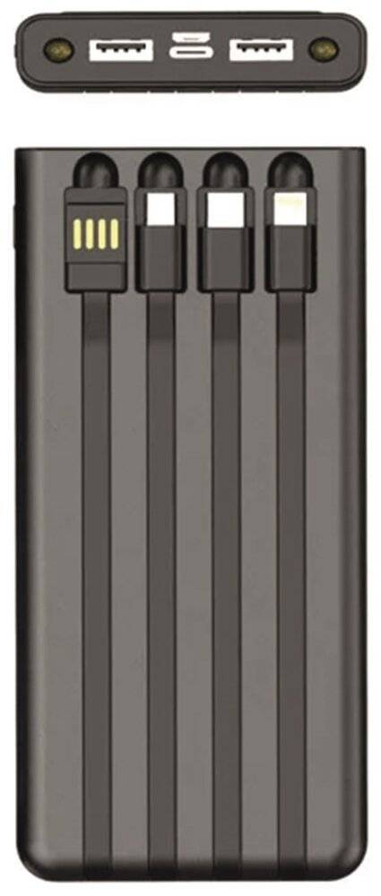 2GO Powerbank All In One 10000 mA inkl. 2x USB-A, LED Taschenlampe, Solarpanel 797371