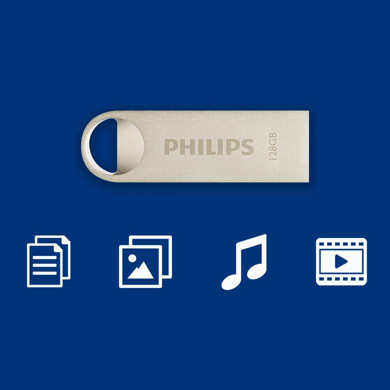 PHILIPS - USB 2.0 128GB Moon (FM12FD160B/00) - USB-Stick - 128 GB