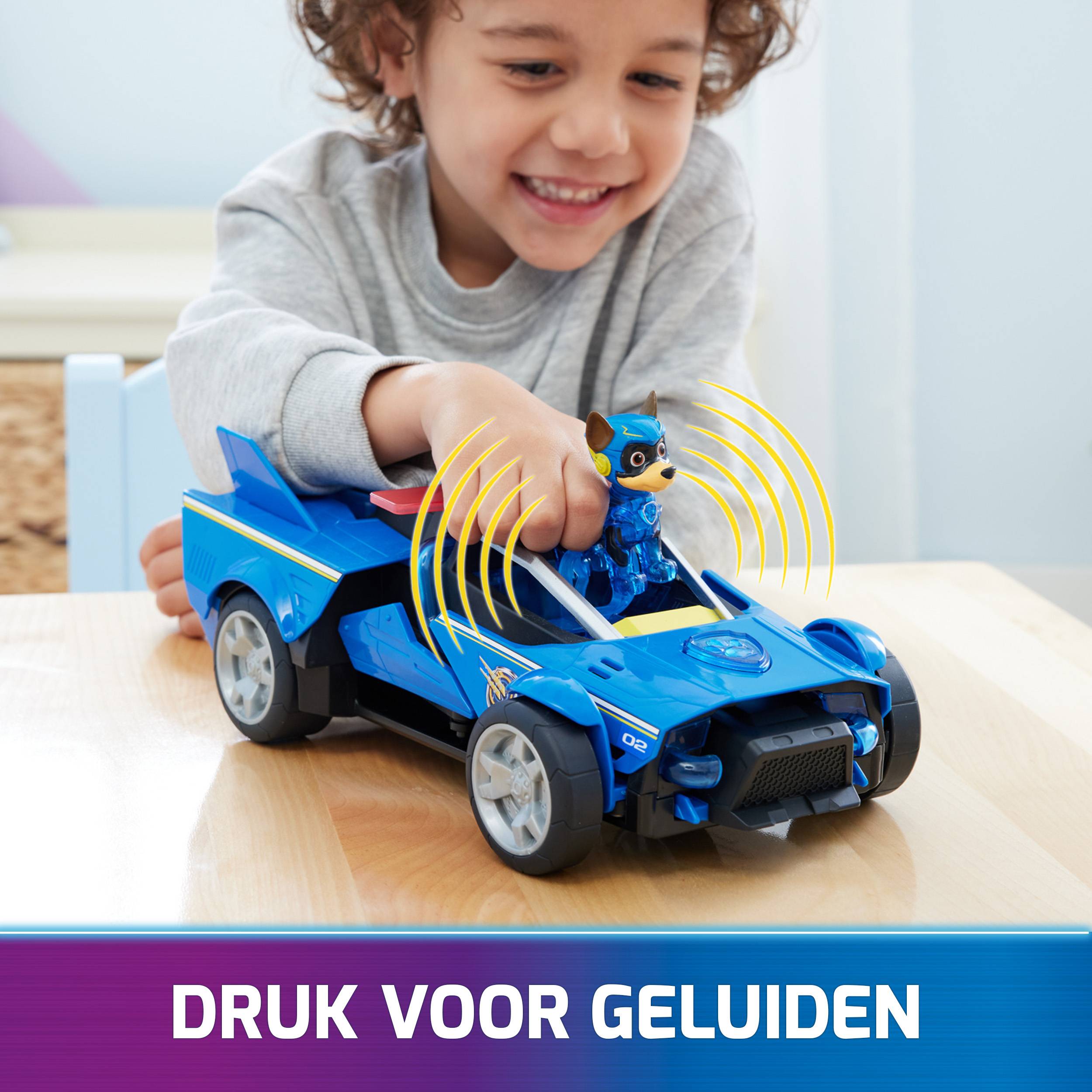 Spin Master PAW Patrol : Der Mighty Kinofilm, 40cm langes Chase Deluxe Superhelden-Raketenfahrzeug